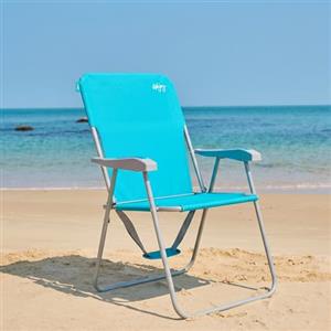 #WEJOY Sedia da Spiaggia Pieghevole, Sedia da Mare Leggera con Schienale Alto Portatile con Tracolla, Spiaggina Mare Sedia da Campeggio Esterno Giardino Picnic Piscina, 1/2 Pezzi