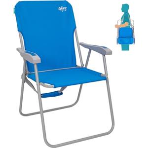 #WEJOY Sedia da Spiaggia Pieghevole, Sedia da Mare Leggera con Schienale Alto Portatile con Tracolla, Spiaggina Mare Sedia da Campeggio Esterno Giardino Picnic Piscina, 1/2 Pezzi