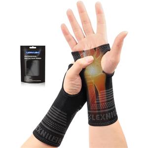 Lexniush Tutore Polso, 2 Pezzi Fascia da Polso per Tunnel Carpale, Traspirante Polsiera Ortopedica per Tendinite, Artrite, Slogature, Distorsione, Elastica di Supporto per Sport, L