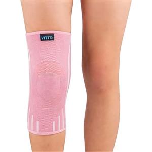 VITTO Ginocchiera Bambini - Tutore Osgood Schlatter, per Ragazzi e Ragazze dai 4 ai 14 Anni (Rosa, XL)