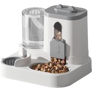 Nudorpn Distributore automatico 2 in 1 per gatti e cani, con serbatoio d'acqua e crocchette, mangiatoia e abbeveratoio grande capacità per animali domestici interni