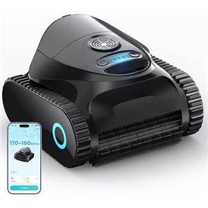 Generico C1 Robot Piscina Pareti e Fondo, Linea d'acqua, Doppio Filtro, Aspiratore Piscina Senza Fili, 7 Modalità di Pulizia, 170-180 min, Pulitore con App, Robot Pulisci Piscine fino a 160 m²