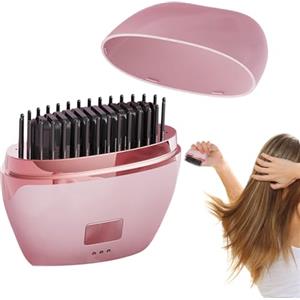 Zasdvn Spazzola Lisciante Per Donne | Styling Senza Fili Anti Scottatura | Piccola Spazzola Stirante Calda | Per Capelli Lunghi Ricci Viaggio Casa Uso Quotidiano Salone Mattina Lavoro Festa Compleanno