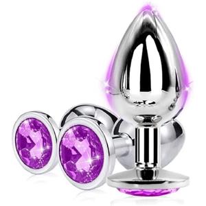 Khgropmz HC3J-Prodotti In Acciaio Inox In 3 Misure (Viola) plúg ànalé dilàtatóré ànàl ànàleséx tóy kit bútt dilatàtóri palliné ànàli dildó séxytóysys vibràtoréper próféssionàlé in ànó per donna uomo coppie