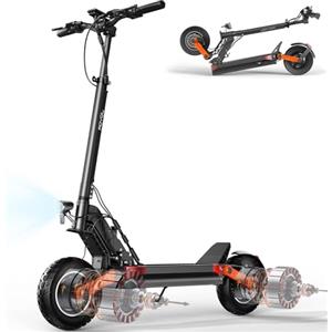 JOYOR Monopattino Elettrico, autonomia 60-90 km, 48/60V 18Ah, portata 150 kg, doppio ammortizzatore, freni a disco anteriori e posteriori, monopattino elettrico pieghevole per adulti (nero-Y6S)