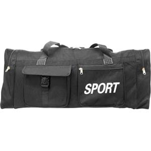 Generico Borsone Palestra XXL 90 Litri, Borsa Sportiva Uomo/Donna Grande con 4 Tasche Laterali, Taschino Interno e Tracolla - Ideale come Borsone Piscina e Borsa Sport, dimensioni 90x32x37 cm (Nero)