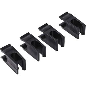 Eawfgtuw 4 attacchi con fibbia per carrello da campeggio, clip in plastica da scrivania per carrello pieghevole e riparazione di tavoli arrotolati, 0,2 cm, accessorio scorrevole piatto (nero)