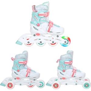CROXER 3in1 Inline Skates Pattini in linea Triskates Pattini a rotelle per bambini, ragazze e ragazii regolabili (Inez, 34-37 (21cm-23cm))