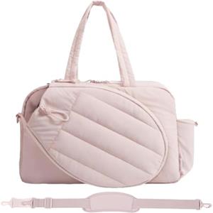 Generico Borsa Da Tennis - Borsone Sportivo Con Scomparto Per Scarpe | Borsa Per Racchetta Da Resistente All'acqua | Può Contenere 2 Racchette Per Laptop Da 15,6 Pollici, Tasca Bagnata Per Viaggi In