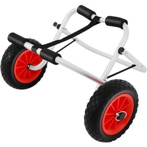 Jerool Carrello pieghevole per kayak, carrello per canoa, carrello di trasporto per canoa in alluminio pieghevole in lega di alluminio con ruote in schiuma - adatto per sabbia e ghiaia, con ruote