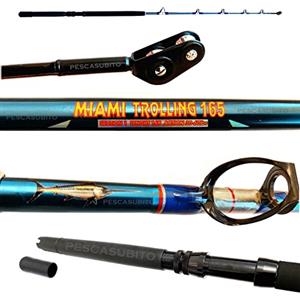 Pescasubito.com - Canna Pesca Drifting Tonno Rosso Big Game Miami 30-60 Libbre con Carrucola