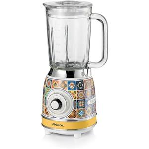 Ariete 583 Frullatore Positano con tazza in vetro da 1,5 Litri, 4 Lame in Acciaio Inox, 4 Velocità + Pulse,1000 Watt, Positano Giallo Vetro