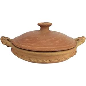 ARTIGIANATO VULCANO Tajine marocchino Pentola Marocchina Berbera in terracotta naturale