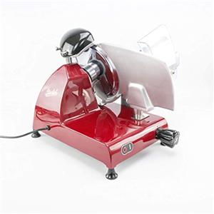 Palatina Werkstatt ® Berkel Red Line 220 | Rosso | Taglierina professionale con levigatrice integrata + tagliere in legno di pino antico 30 x 18 cm, modello: 2022