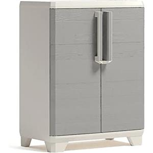 Keter Armadio Linear Wood Basso Grigio Tortora - Multiuso in Resina - L68xP39xH90 cm