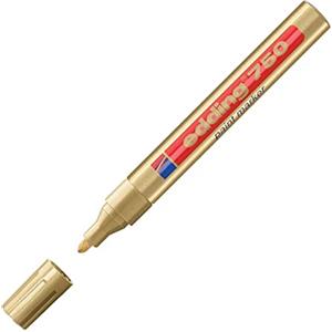Edding 751 Marcatore a Vernice Lucida Oro Metallizzato, Punta Rotonda 1-2 mm, Indelebile per Vetro, Legno, Plastica, Carta - Alta Copertura e Impermeabile