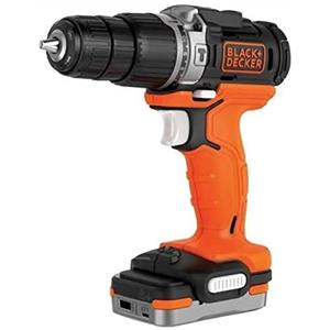 BLACK+DECKER BDCHD12S1-QW Trapano/Avvitatore a Percussione, 12 V, 1.5 AH, 2 Velocità Meccaniche, Batteria Powerbank in Soft Bag