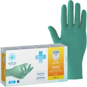 Bericah,Sensi Aloe, Guanti in Lattice, Senza Polvere, Taglia L, 100 Pezzi