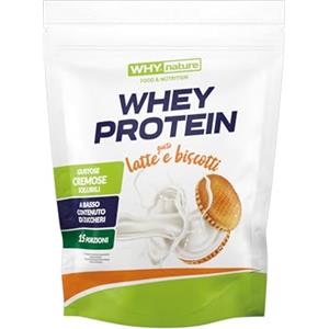 WHY NATURE WHEY PROTEIN - Proteine Whey - Proteine in Polvere per la Massa Muscolare - Senza Glutine - 300 gr (Latte e Biscotti)