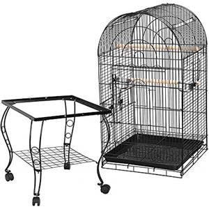 RELOVE Voliera, gabbie per uccelli, grande gabbia per uccelli, per esterni, con piede su rotella per pappagalli/pappagalli/canari/parakee/calopsite elegante, gabbia per uccelli portatile, 59 x 59 x 150 cm