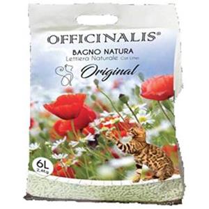 Officinalis Lettiera Vegetale Bagno Natura Original 6L - Ecocompatibile e Neutralizzante per Gatti