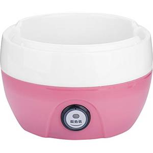 Akozon Yogurtiera elettrica automatica, contenitore interno in acciaio inossidabile per yogurtiera uso domestico 1L (rosa) con contenitore 220 V 1 L