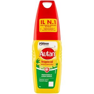 Autan Tropical Vapo 100ml - Insetto Repellente con Protezione Fino a 8 Ore contro Zanzare Comuni e Tropicali