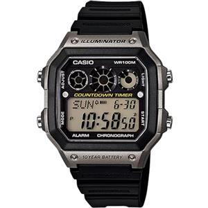 Casio Orologio da uomo AE-1300WH-8AVCF Illuminator con display digitale al quarzo, nero, digitale, movimento al quarzo, Nero, Digitale, movimento al quarzo