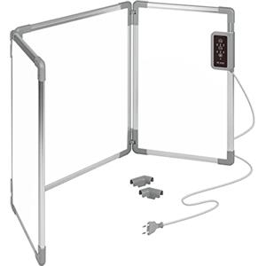 Mi-Heat Pannello riscaldante pieghevole in alluminio, 53 x 108 cm, riscaldamento da scrivania a infrarossi, 350 W fino a 80 °C, per ufficio, casa, ufficio, posto di lavoro, casse