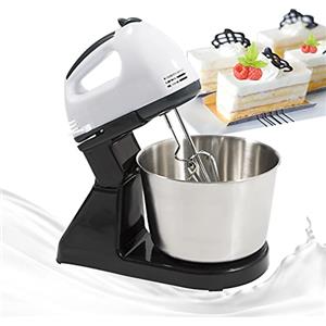 SanBouSi Robot da cucina impastatrice con 7 velocità, mixer per torte con ciotole in acciaio inox da 1,7L, dispositivo multifunzione, frullatore, impastatrice, stand mixer, 100W