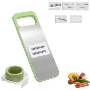 Generico Mandolina per verdure compatta,Mandolina manuale 6 in 1 salvaspazio,Taglia verdure multifunzione,Mandoline julienne manuale con protezione mani,Mandolina Affetta Verdure utensile cucina creativa