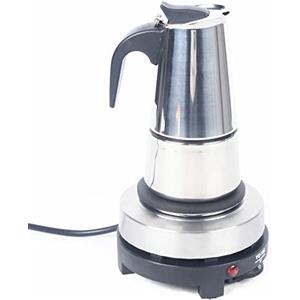 SHZICMY Caffettiera per caffè elettrico, in acciaio inox, 4 tazze, con fornello elettrico, 200 ml