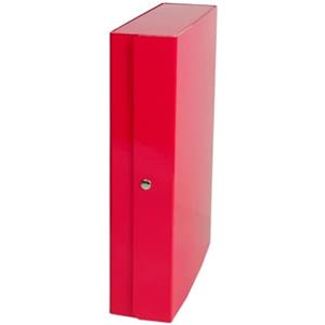 Starline Scatola Progetto Glossy - Cartella in Cartone Plastificato Lucido, Dorso 10 cm, Colore Rosso, Formato 25x35 cm, Conf. 5 Pezzi