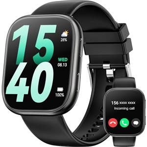 Mingtawn Orologio Smartwatch Uomo Donna, 1,83'' Orologio Intelligente Chiamate Bluetooth e Whatsapp, Smart Watch Fitness con 100+ modalità Sportive/Sonno/Cardiofrequenzimetro/SpO2 per Android iOS