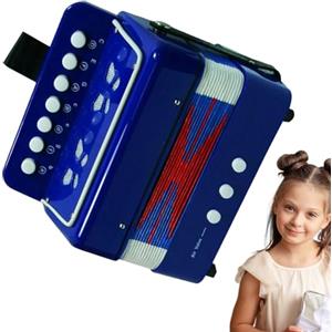 Generico Bambini per la fisarmonica - fisarmonica con 7 chiavi, strumento musicale per principianti | La fisarmonica portatile portatile per bambini di età di 3+, giocattolo musicale per bambini, regalo per ra