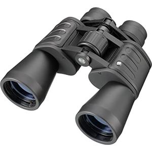 Bresser Binocolo Hunter 20x50 ad alto ingrandimento, ottica completamente rivestita e robusto corpo rinforzato in gomma con filettatura di collegamento per treppiede, regolazione diottrica, nero