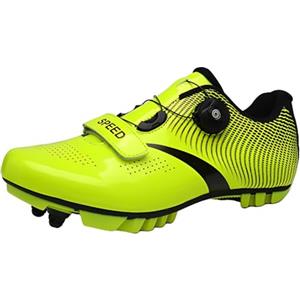 ENEN Scarpe MTB Uomo, Scarpe da Ciclismo Uomo, Scarpe Spinning Donna, Scarpe MTB SPD, Scarpe Mountain Bike Compatibili con Pedali SPD 36 Bulloni con Tacchette, Unisex Pelle Specchiata Scarpe Bici