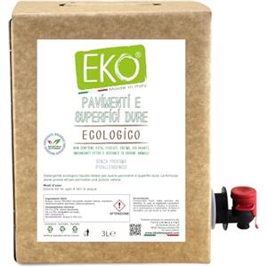 EKO MADE IN ITALY EKO Detersivo Pavimenti Liquido 3L, Bag in Box - Ecologico, Senza Profumo Ipoallergenico