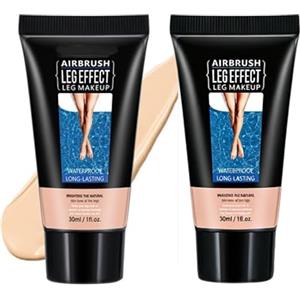 Doukesh 2 Pezzi Fondotinta Gambe Waterproof Crema Colorata Gambe Lozione per il Trucco Delle Gambe e Corpo Leg Makeup Concealer Copertura del Tatuaggio e delle Cicatrici (1 FAIREST GLOW)