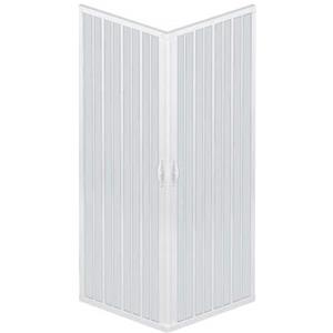 ROLLPLAST PINTO Box Doccia a Soffietto Modello Liberté, Angolare Riducibile, Cabina Doccia Salvaspazio in PVC Colore Bianco Pastello Made in Italy, arredo bagno, 80x120 cm