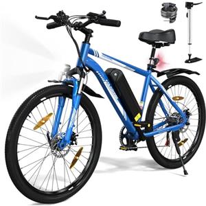 COLORWAY 26 Bicicletta elettrica per adulti, Mountain Bike, EBike con batteria rimovibile 36V 15Ah, display LCD, doppio freno a disco, sedili ammortizzanti, autonomia fino a 45-100 km.