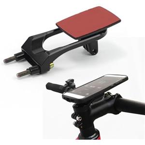 Lagomloot Adattatore per supporto telefono da bici, supporto adesivo per cronometro Garmin, plastica composita nera, 6 x 5 cm
