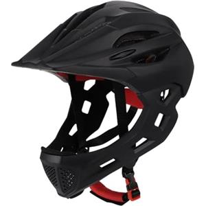 AsrMyjcx Casco da Bici per Bambini, Casco da Bicicletta Elegante, Casco Integrale per Ciclismo, Pattinaggio a Rotelle E attività All'aperto, Nero