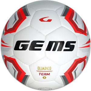 GEMS UN06-0312 OLIMPICO TEAM UNISEX Pallone da calcio BIANCO/ROSSO Taglia 5