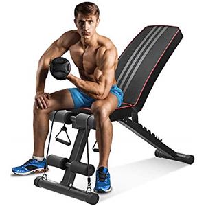 YOLEO Panca Reclinabile Palestra 300kg Regolabile Addominali Multifunzione Pesi Allenamento (Nero elegante)
