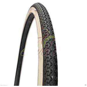 ECOVELO 1 Copertone 26 x 1 3/8 (37-590) Bianco Nero DEESTONE per Bicicletta Olanda, Stradale, Adulto, Bicicletta, Vintage| Pneumatico Stradale BiancoNero in Gomma Bici