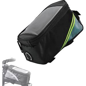 ECOVELO BORSA TELAIO BICI PORTA CELLULARE BORSELLO DA MANUBRIO TUBO ANTERIORE TOUCH SCREEN PER BICI MTB TUBO ANTERIORE