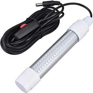 Dioche Luce Sommergibile da Pesca da Pesca 126 LED IP68 Impermeabile 1000lm Lampada Sommergibile Notturna Fish Finder 13W AC12-36V Luce Bianca (Bianca)