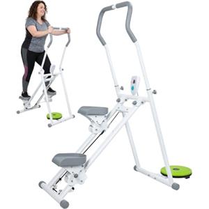 joukares Step Machine ginnico per la casa, scalatore verticale per allenamento completo, scala pieghevole con manubrio regolabile, pedali antiscivolo, display LCD