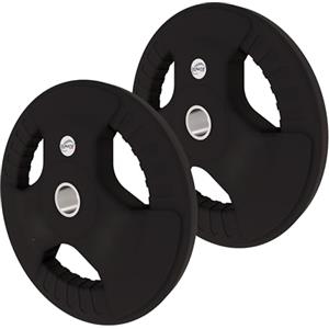 DONATIF Set Dischi Palestra da 5 Kg, Dischi per bilanciere Ghisa Foro 28 mm, Rivestimento in Gomma, Dischi Manubri e Bilanciere Palestra, Impugnatura Tip-Grip, Home Gym